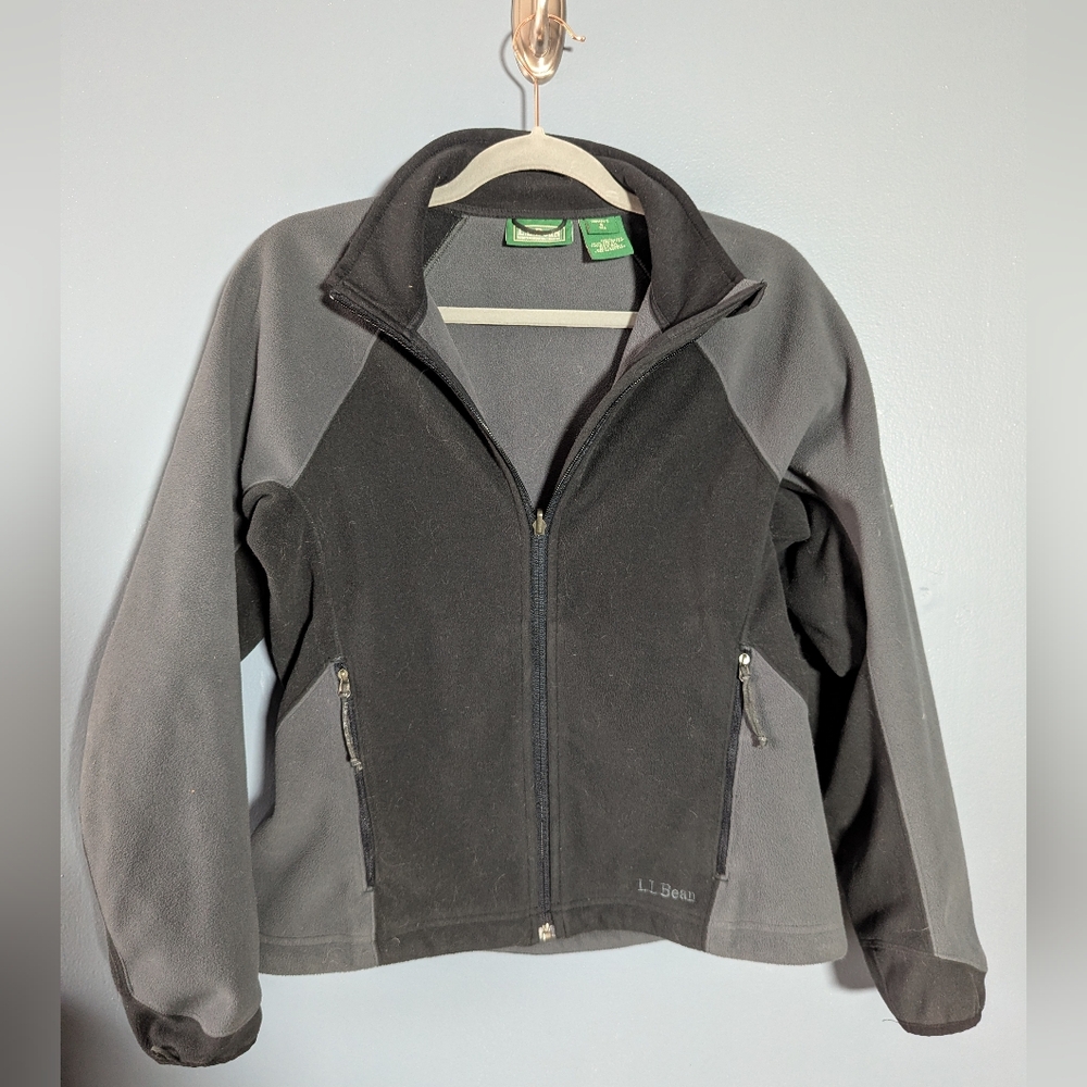 L.L Bean Black And Grey Weather Channel Polartec Fleece Women's Size Small
